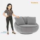 Poltrona Decorativa Orgânica Giratória Glória Veludo Marrom -