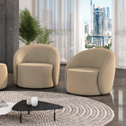 Poltrona Decorativa Orgânica Giratória Kit 2 Lua Suede D03 -