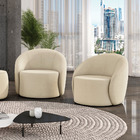 Poltrona Decorativa Orgânica Giratória Kit 2 Lua Suede D03 -