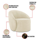 Poltrona Decorativa Orgânica Giratória Kit 2 Lua Suede D03 -