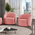 Poltrona Decorativa Orgânica Giratória Kit 2 Lua Suede D03 -