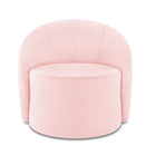 Poltrona Decorativa Orgânica Giratória Kit 2 Lua Suede Rosa B