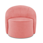 Poltrona Decorativa Orgânica Giratória Kit 2 Lua Suede Rosê D