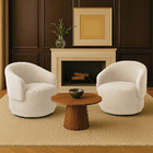 Poltrona Decorativa Orgânica Giratória Kit 2 Névoa Bouclê Beg