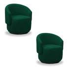 Poltrona Decorativa Orgânica Giratória Kit 2 Névoa Bouclê E03