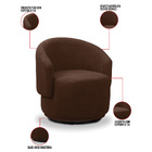 Poltrona Decorativa Orgânica Giratória Kit 2 Névoa Bouclê E03