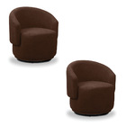 Poltrona Decorativa Orgânica Giratória Kit 2 Névoa Bouclê E03