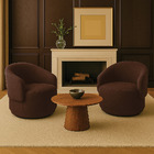 Poltrona Decorativa Orgânica Giratória Kit 2 Névoa Bouclê E03