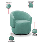 Poltrona Decorativa Orgânica Giratória Kit 2 Névoa Bouclê E03