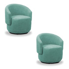 Poltrona Decorativa Orgânica Giratória Kit 2 Névoa Bouclê E03