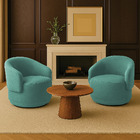 Poltrona Decorativa Orgânica Giratória Kit 2 Névoa Bouclê E03