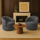 Poltrona Decorativa Orgânica Giratória Kit 2 Névoa Bouclê E03