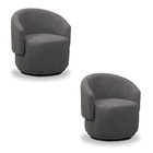 Poltrona Decorativa Orgânica Giratória Kit 2 Névoa Bouclê E03