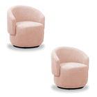 Poltrona Decorativa Orgânica Giratória Kit 2 Névoa Bouclê E03