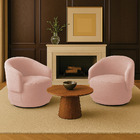 Poltrona Decorativa Orgânica Giratória Kit 2 Névoa Bouclê E03