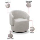 Poltrona Decorativa Orgânica Giratória Kit 2 Névoa Bouclê E03