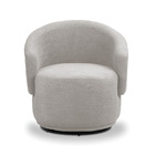 Poltrona Decorativa Orgânica Giratória Kit 2 Névoa Bouclê E03