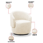 Poltrona Decorativa Orgânica Giratória Kit 2 Névoa Bouclê E03