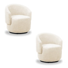 Poltrona Decorativa Orgânica Giratória Kit 2 Névoa Bouclê E03