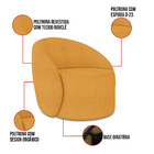 Poltrona Decorativa Orgânica Giratória Lua Bouclê Mostarda D0