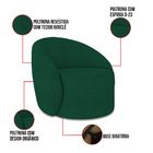 Poltrona Decorativa Orgânica Giratória Lua Bouclê Verde D03 -