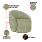 Poltrona Decorativa Orgânica Giratória Lua Bouclê Verde Pista