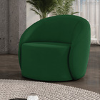 Poltrona Decorativa Orgânica Giratória Lua Suede Verde D03 -