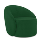 Poltrona Decorativa Orgânica Giratória Lua Suede Verde D03 -