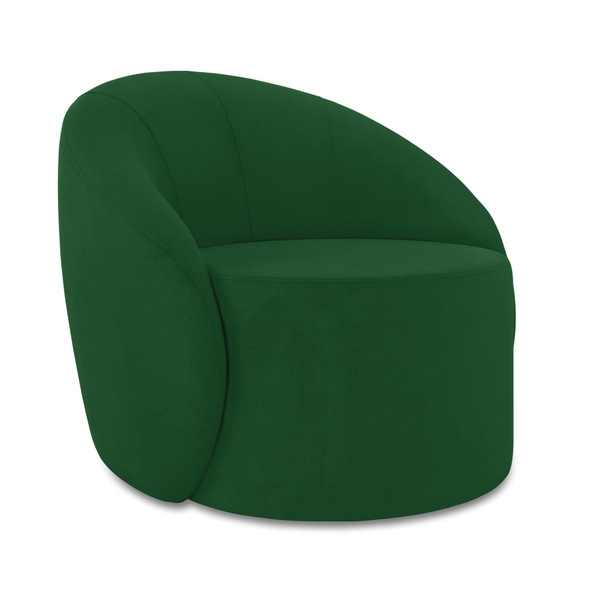 Poltrona Decorativa Orgânica Giratória Lua Suede Verde D03 -