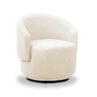 Poltrona Decorativa Orgânica Giratória Névoa Bouclê Bege E03
