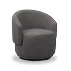 Poltrona Decorativa Orgânica Giratória Névoa Bouclê Cinza Esc