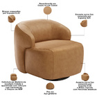 Poltrona Decorativa Orgânica Giratória Para Sala Living Barol