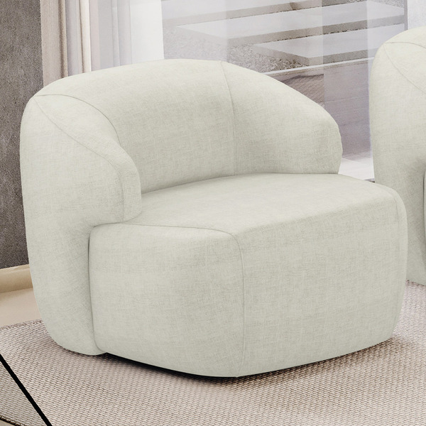 Poltrona Decorativa Orgânica Giratória Para Sala Living Barol