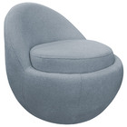 Poltrona Decorativa Orgânica Kaira Base Fixa Bouclé Azul Clar