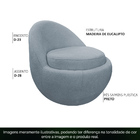 Poltrona Decorativa Orgânica Kaira Base Fixa Bouclé Azul Clar