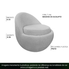 Poltrona Decorativa Orgânica Kaira Base Fixa Bouclé Cinza Cla