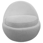 Poltrona Decorativa Orgânica Kaira Base Fixa Bouclé Cinza Cla