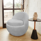 Poltrona Decorativa Orgânica Kaira Base Fixa Bouclé Cinza Cla