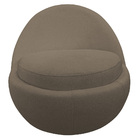 Poltrona Decorativa Orgânica Kaira Base Fixa Bouclé Marrom -