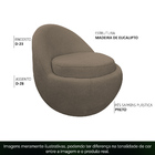 Poltrona Decorativa Orgânica Kaira Base Fixa Bouclé Marrom -