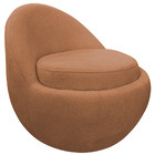 Poltrona Decorativa Orgânica Kaira Base Fixa Bouclé Terracota