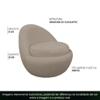 Poltrona Decorativa Orgânica Kaira Base Fixa Veludo Bege - Ne