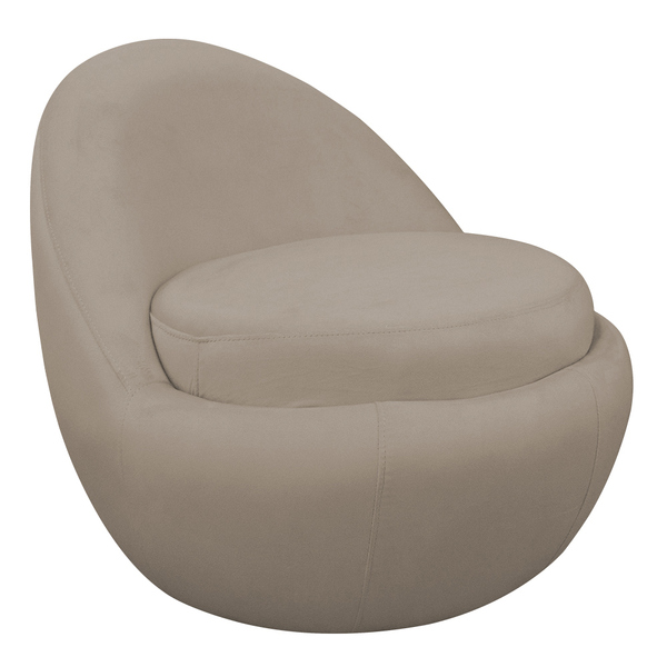 Poltrona Decorativa Orgânica Kaira Base Fixa Veludo Bege - Ne