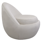 Poltrona Decorativa Orgânica Kaira Base Fixa Veludo Off White