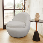 Poltrona Decorativa Orgânica Kaira Base Fixa Veludo Off White