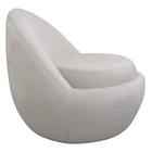 Poltrona Decorativa Orgânica Kaira Base Fixa Veludo Off White