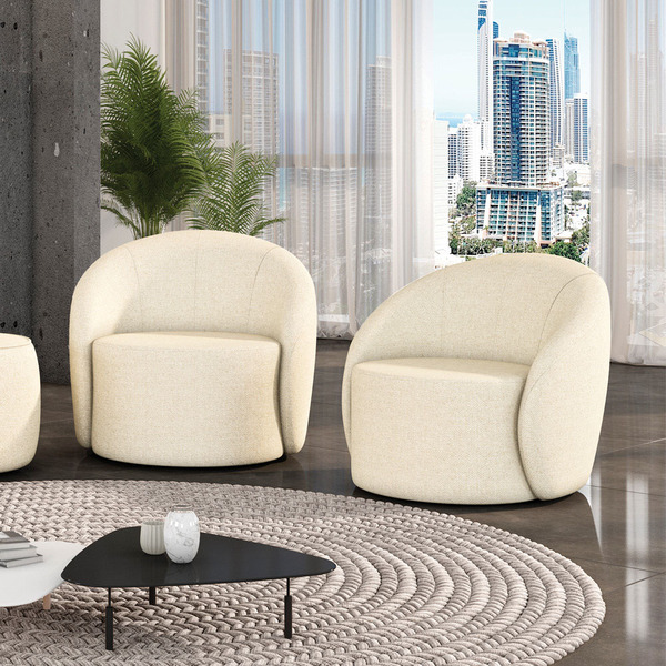 Poltrona Decorativa Orgânica Kit 2 Lua Linho D03 - D'rossi -