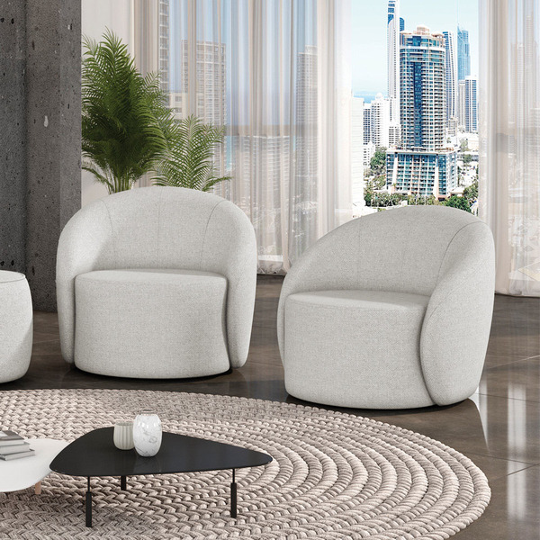 Poltrona Decorativa Orgânica Kit 2 Lua Linho D03 - D'rossi -