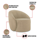 Poltrona Decorativa Orgânica Kit 2 Lua Suede D03 - D'rossi -