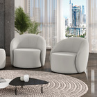 Poltrona Decorativa Orgânica Kit 2 Lua Veludo Cinza D03 - D'r